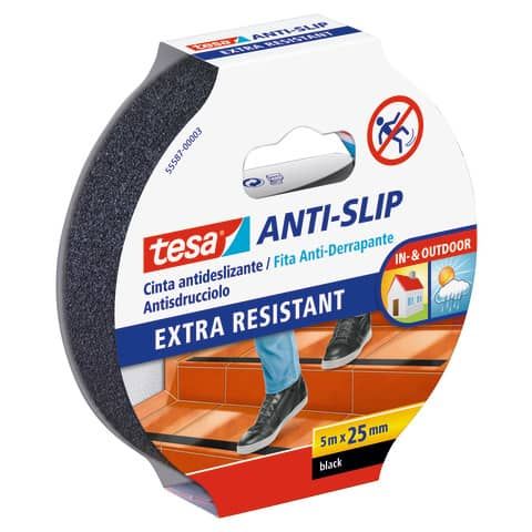 Nastro antiscivolo tesa extra forte a strappo manuale 25 mm x 5 m nero 55587-00…