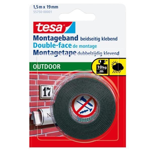 Nastro biadesivo tesa Powerbond® per Esterni 19 mm x 1,5 m bianco 55750-00002-03