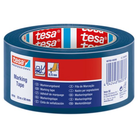 Nastro per segnalazioni in PVC tesa tesaflex® 60760 rivestito gomma resina 50mm…