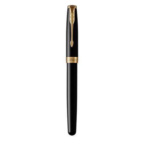 PARKER SONNET LACQUE PENNA STILOGRAFICA CORPO LACCATO NERO FINITURE IN ORO INCH…