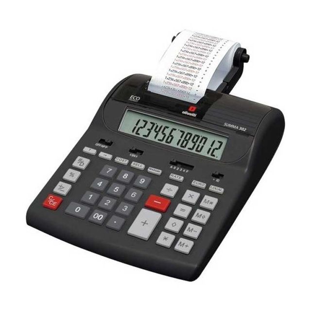 Olivetti Summa 302 - Calcolatrice scrivente con stampa - LCD - 12 cifre - adatt…