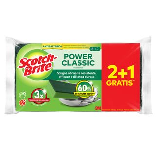 PACK 2+1 Spugne abrasive Power Classic antibatterica SCOTCH BRITEÂ® A12