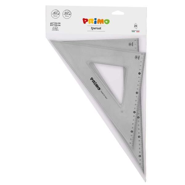PRIMO - Set di righelli - grigio fumo - polistirene (pacchetto di 2)