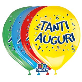 Palloncino - diametro 30 cm - lattice - Tanti auguri - conf. 8 pezzi