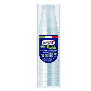 Bicchieri Diamant - riutilizzabili - polistirene - 350 ml - Dopla - conf. 25 pe…