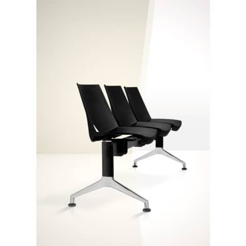 Panca 2 posti attesa Unisit Strike SK2PT con tavolino - schienale fisso - PPL b…