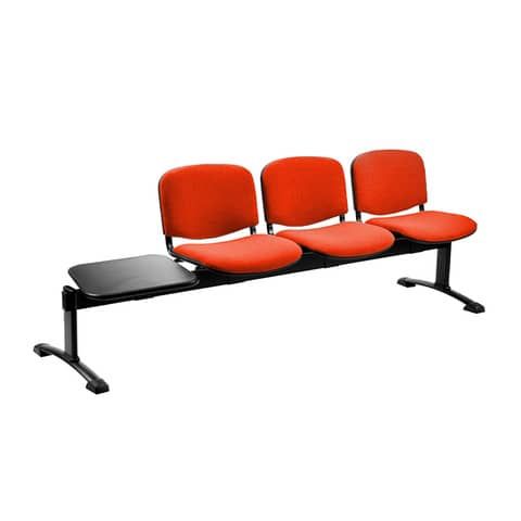 Panca 3 posti attesa Unisit Dado D53PT con tavolino - rivestimento Eco arancion…