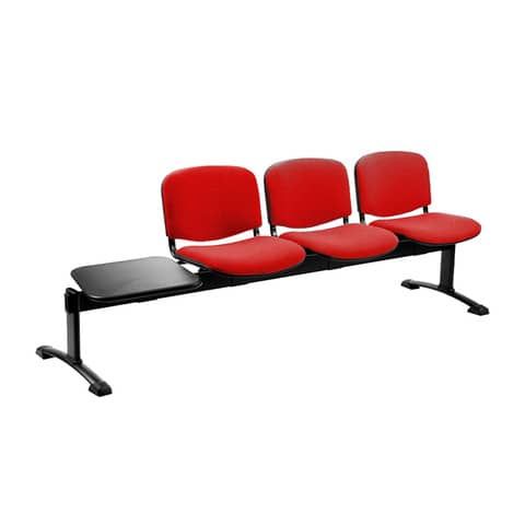 Panca 3 posti attesa Unisit Dado D53PT con tavolino - rivestimento ignifugo ros…