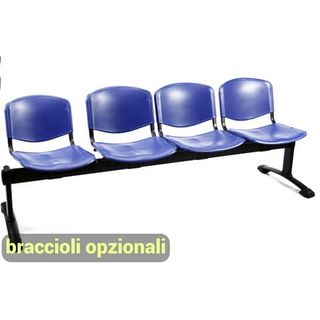 Panca 4 posti attesa Unisit Dado D5P4P - PPL blu D5P4P/BL
