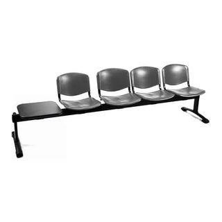 Panca 4 posti attesa Unisit Dado D5P4PT con tavolino - PPL nero D5P4PT/NE