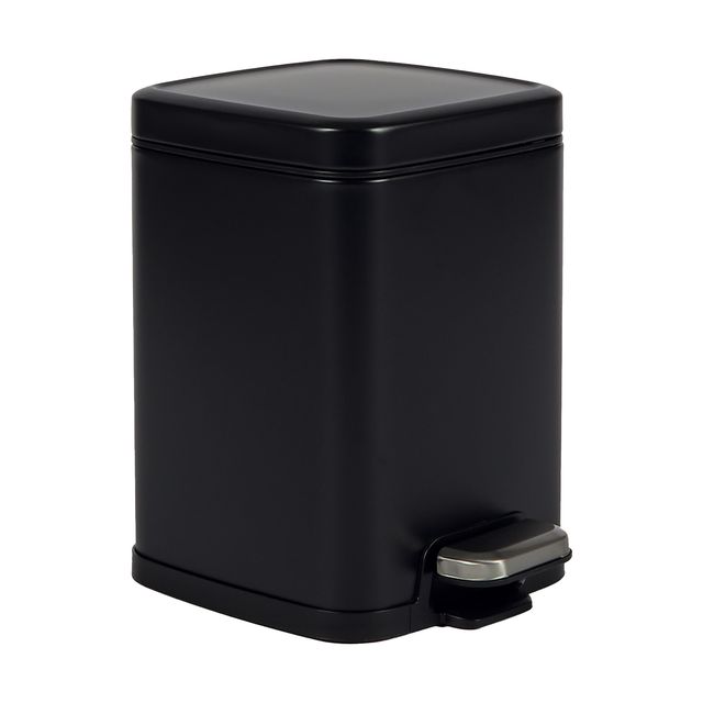 Bidone Pico con pedale e vaschetta 6L nero satinato Perfetto