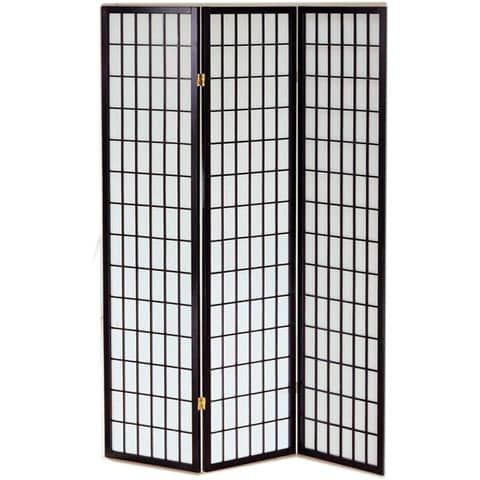 Paravento a 3 ante Serena Group in legno e carta di riso nero 130,5x178 cm NY10…