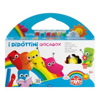 Pasta modellabile Didò in valigetta da 6 Didottini colorati da 50 g - F364300