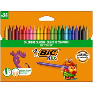 Pastelli colorati Plastidecor - plastica - colori assortiti - Bic - astuccio 24…
