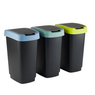 Pattumiera con coperchio basculante - 50 L - 40,1 x 29,1 x 60,2 cm - PPL - grig…