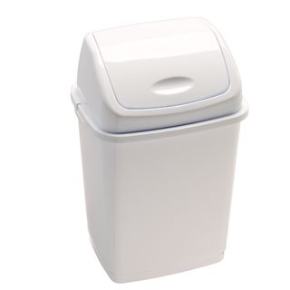 Pattumiera con coperchio basculante Rif Basic - 36x29x55 cm - 35 L - bianco - M…