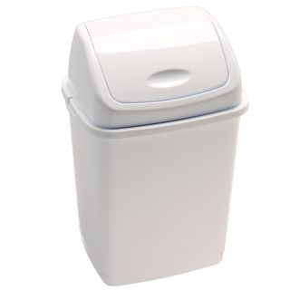 Pattumiera con coperchio basculante Rif Basic - 44x33x68 cm - 50 L - bianco - M…