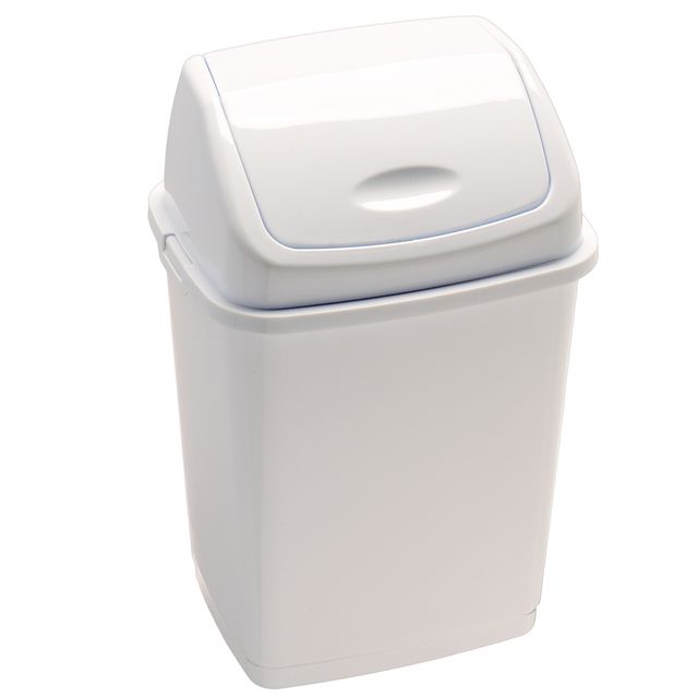 Pattumiera con coperchio basculante Rif Basic - 44x33x68 cm - 50 L - bianco - M…