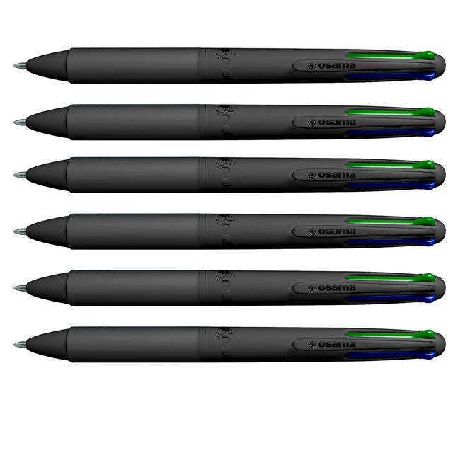 Penna a sfera 4 Multi All Black - con astuccio - punta 1,00 mm - 4 colori - Osa…