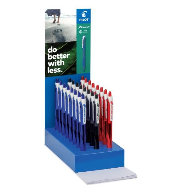 Penna a sfera Rexgrip - punta 1.0 mm - colori assortiti - Pilot - expo 40 pezzi