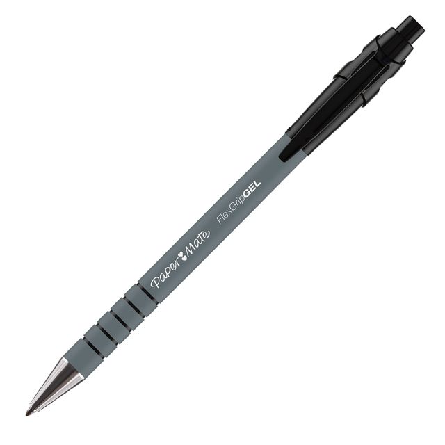 Penna a sfera a scatto Flexgrip Gel - punta 0,7 mm - nero - Papermate