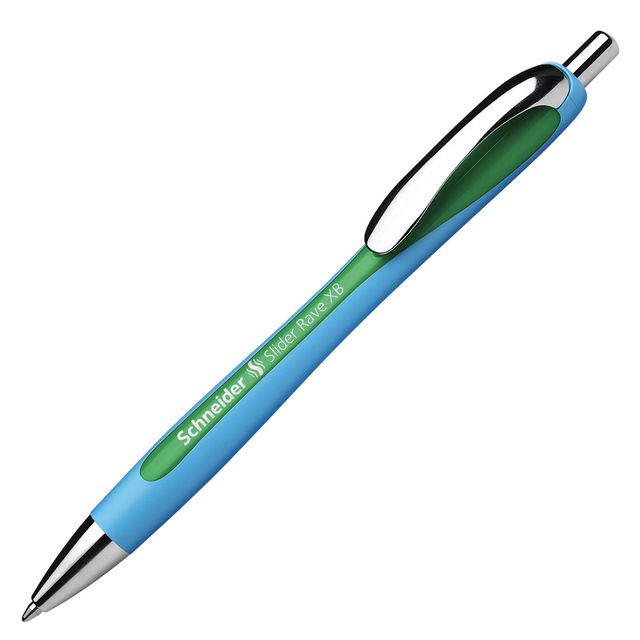 Penna a sfera a scatto Slider Rave - punta XB - verde - Schneider