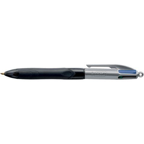 Penna a sfera a scatto multifunzione 4 Colors Grip Pro - punta 1,0mm - nero, bl…