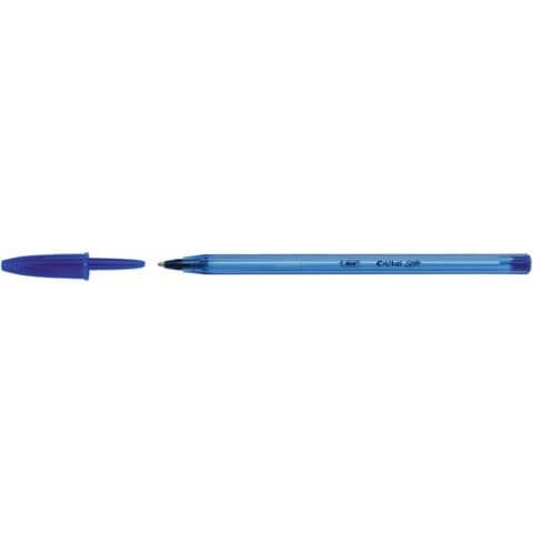 Penna a sfera con cappuccio Cristal Soft - punta 1,2mm - blu - Bic - conf. 50 p…