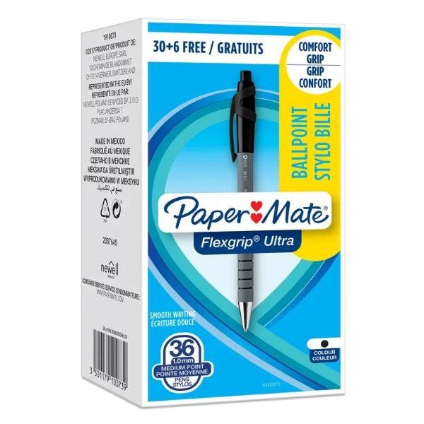 Penna a sfera retrattile Papermate FlexGrip Ultra 1,0 mm inchiostro nero