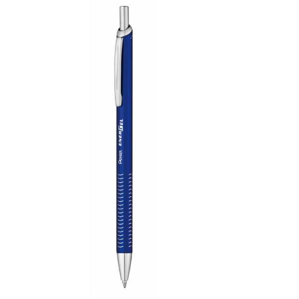 Penna roller EnerGel Metal Slim - punta 0,7 mm - fusto blu - Pentel