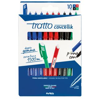 Penna sfera Cancellik- cancellabile - punta 1,0mm - 10 colori assortiti - Tratt…