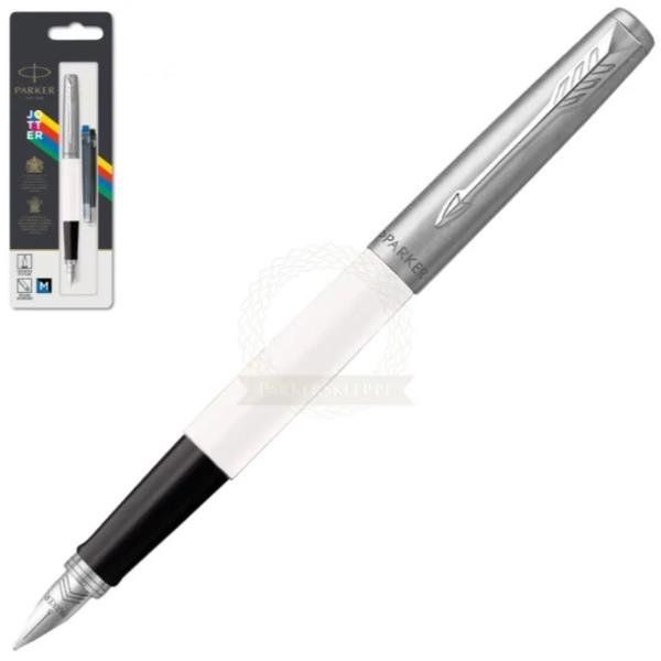 Penna stilografica Jotter Original - punta M - fusto bianco - Parker