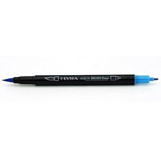 Pennarello Aqua Brush Duo - punte 2/4 mm - azzurro - Lyra