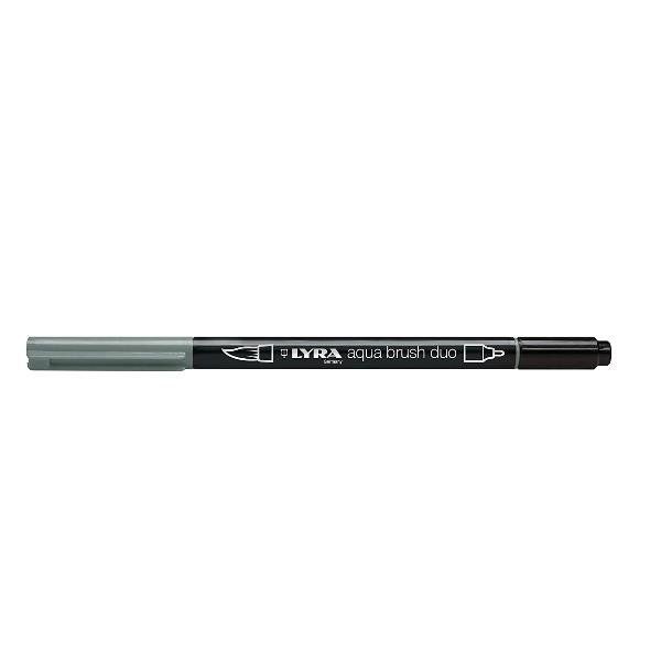 Pennarello Aqua Brush Duo - punte 2/4 mm - grigio medio freddo - Lyra