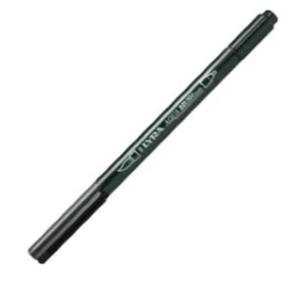 Pennarello Aqua Brush Duo - punte 2/4 mm - nero - Lyra