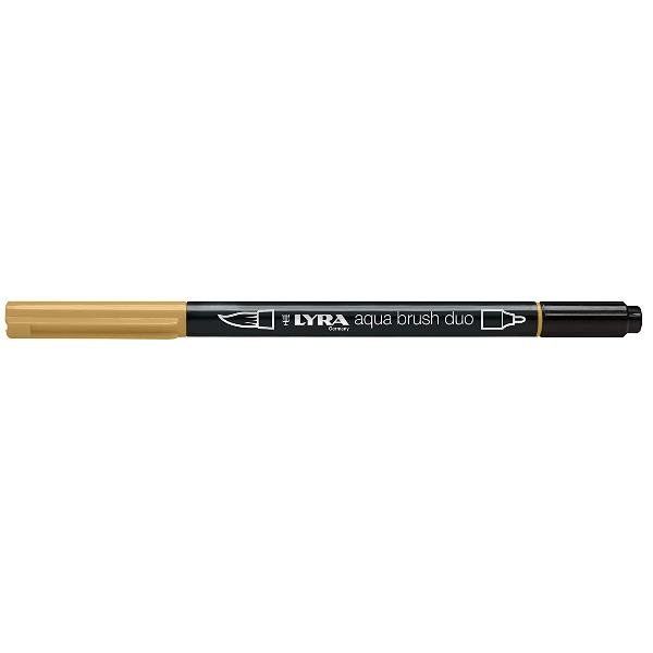 Pennarello Aqua Brush Duo - punte 2/4 mm - ocra bruna - Lyra