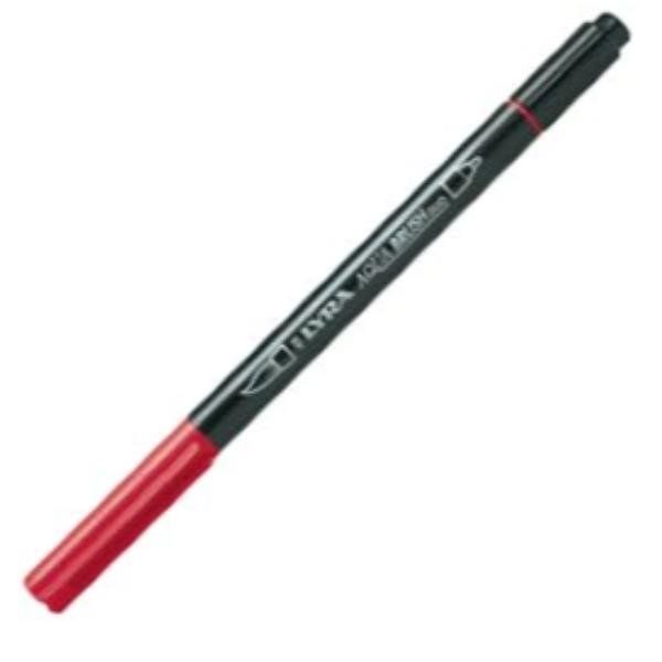 Pennarello Aqua Brush Duo - punte 2/4 mm - rosso Pompei - Lyra