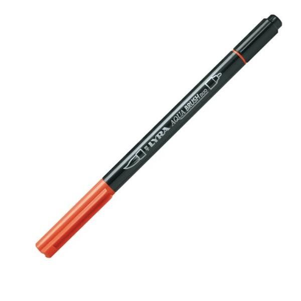 Pennarello Aqua Brush Duo - punte 2/4 mm - rosso saturno - Lyra