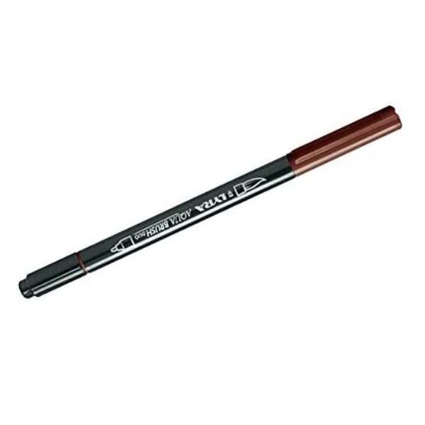 Pennarello Aqua Brush Duo - punte 2/4 mm - seppia scuro - Lyra