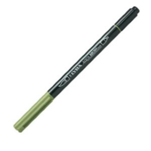 Pennarello Aqua Brush Duo - punte 2/4 mm - verde di cromo - Lyra