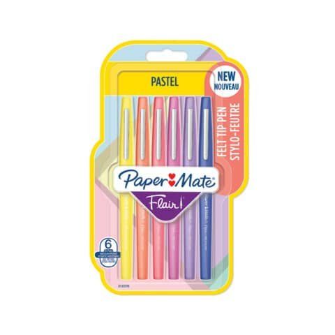 Pennarello Flair Nylon - punta feltro - 1,10mm - colori assortiti Pastel - Pape…