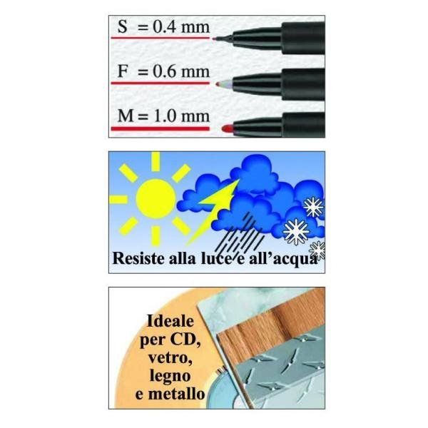 Pennarello Multimark universale permanente con gomma - punta superfine 0,4mm - …