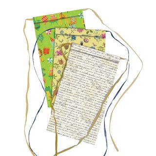 Blister 3pz sacchetto carta c/nastro rafia 20x35+5cm fantasie assortite Sadoch