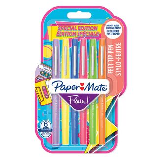 Blister 6 pennarelli Flair Nylon colori assortiti RetrO' Papermate