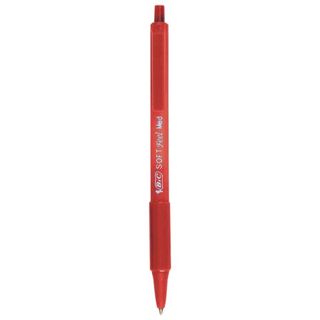 Penne a sfera a scatto Soft Feel - punta 1,0mm - rosso - Bic - conf. 12 pezzi