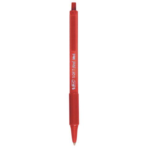 Penne a sfera a scatto Soft Feel - punta 1,0mm - rosso - Bic - conf. 12 pezzi