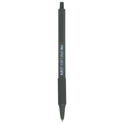 Penne a sfera a scatto Soft Feel - punta 1,0mm - nero - Bic - conf. 12 pezzi