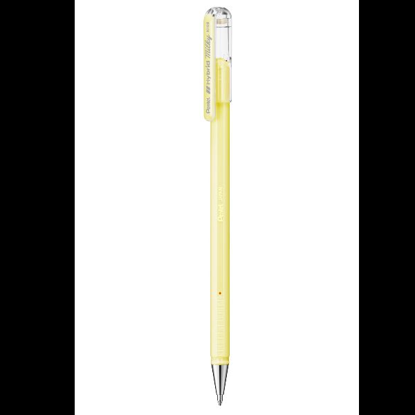 Pentel Hybrid Milky - Penna a sfera - giallo pastello - inchiostro gel - 0.8 mm