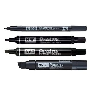 Pentel PEN N50 S - Marcatore - permanente - nero - 1 mm - fine