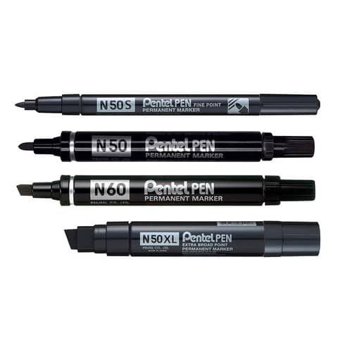 Pentel PEN N50 S - Marcatore - permanente - nero - 1 mm - fine